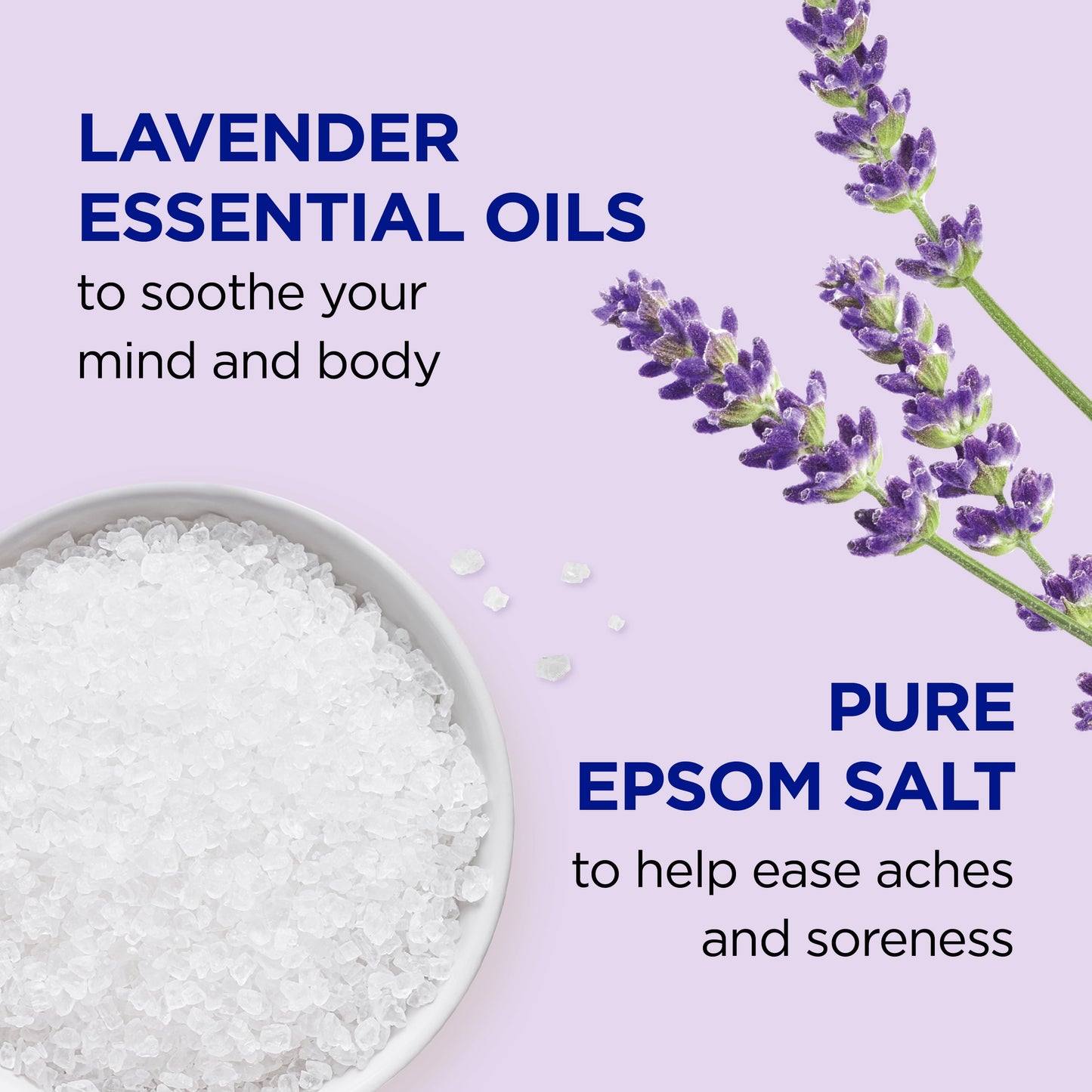 Foaming Bath with Pure Epsom Salt, Soothe & Sleep with Lavender, 34 Fl Oz