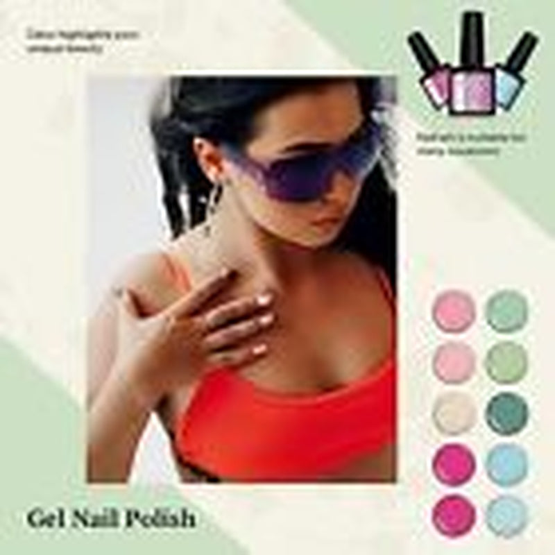 Gel Nail Polish, 21 Colors Gel Nail Polish Set with Base Coat Garden Fantasy