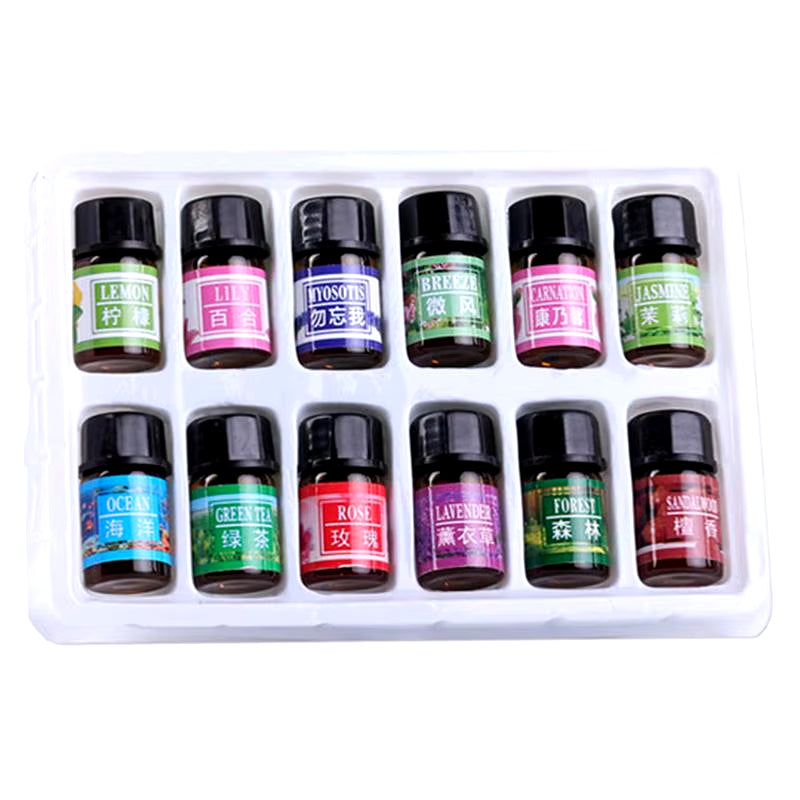 Essential Oil Set 12-Bottle 3Ml/0.13Oz Defuse Essential Oils Water-Soluble Natural Essential Oils for Diffuser Humidifier