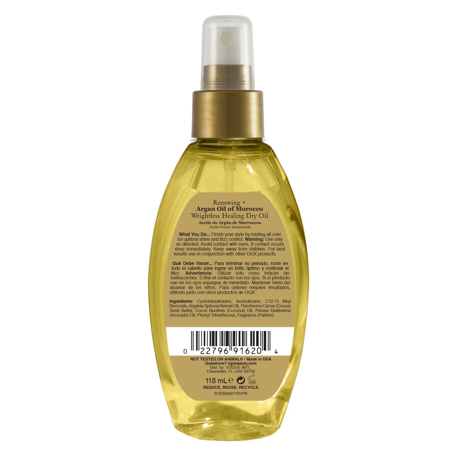 Renewing + Argan Oil of Morocco Weightless Healing Dry Spray for Split Ends, 4 Fl Oz