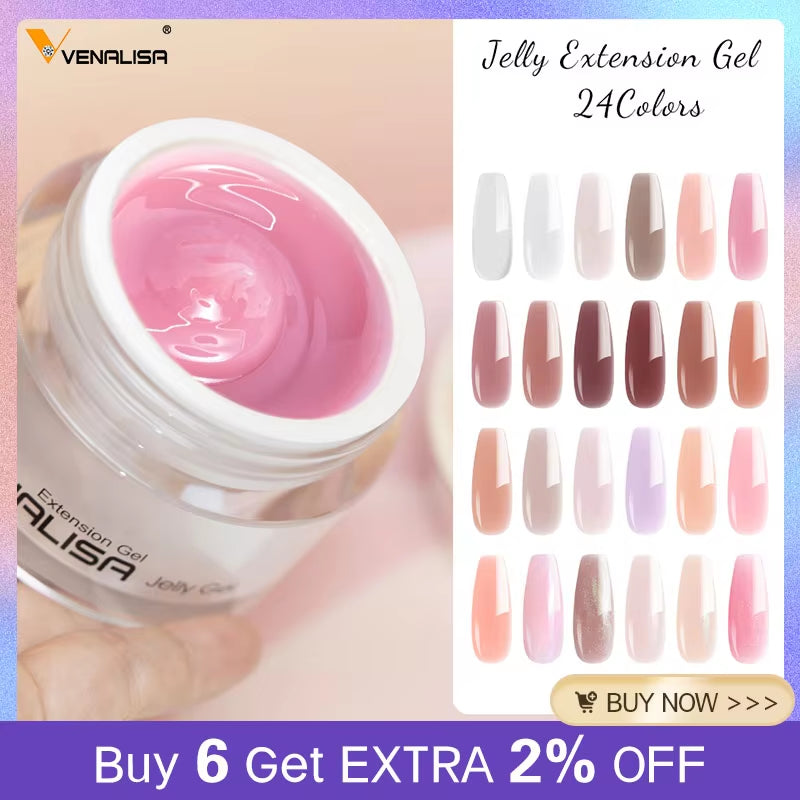 50Ml Jelly Gel Clear Nude Pink Camouflage Gel Nail Extend UV LED Poly Nail Gel Nail Art Manicure Acrylic Gel