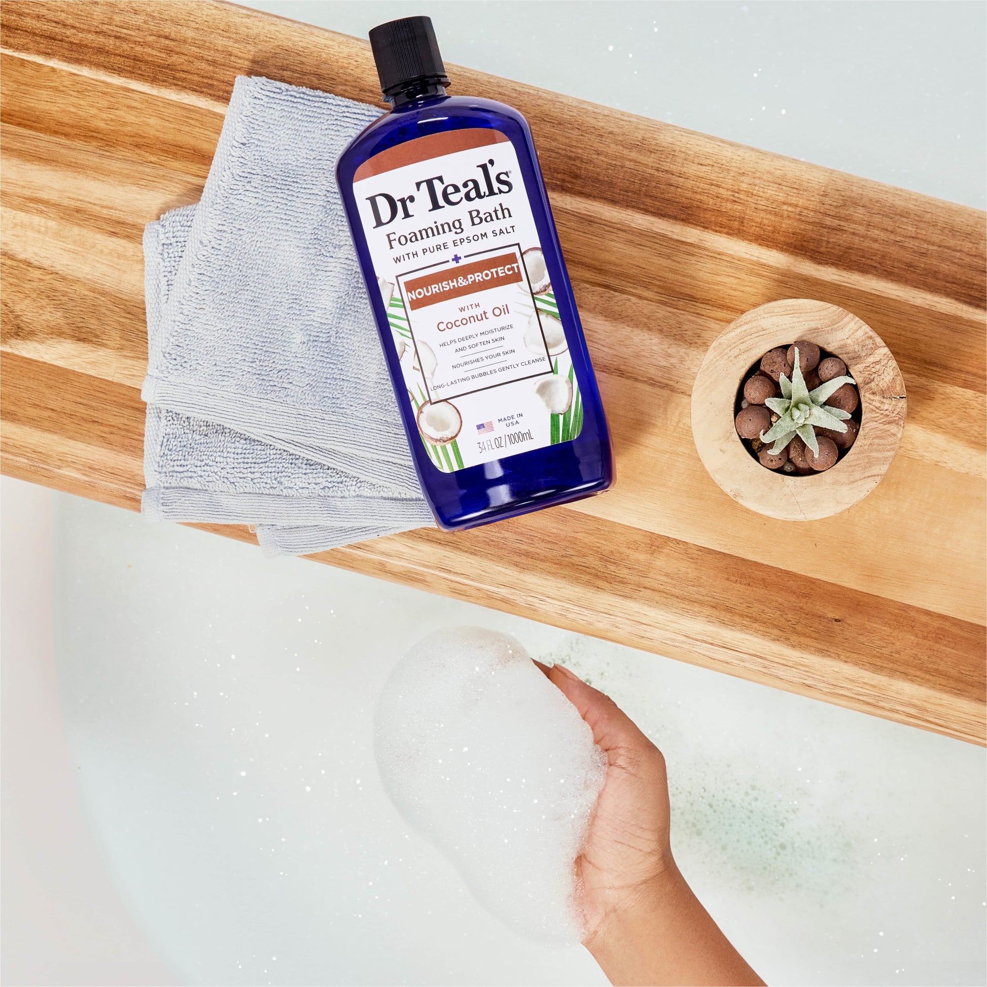 Nourish & Protect Foaming Bubble Bath with Pure Epsom Salt and Coconut Oil, 34 Fl.Oz.