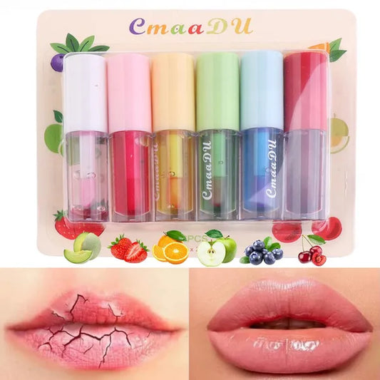 Health & Beauty Cmaadu 6Pcs/Set Fruit Taste Lip Glaze Temperature Color Change Lip Gloss Oil Lasting Moisturizing Lipstick Base Soften Lipstool