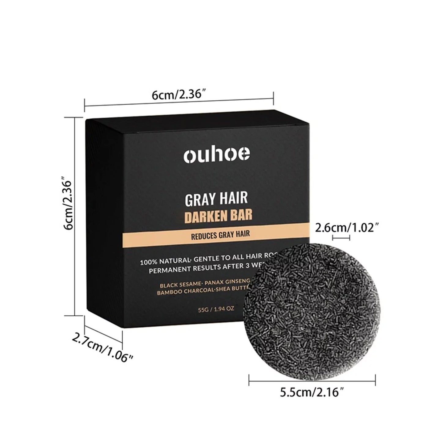 Beauty Clearance Gray Reverse Bar,Cover Gray Hair Bar Soap,Natural Hair Darkening Shampoo Bar for Coverage Gray Hair Soap,Gray White Hair Reverse Bar,Fast Natural Shampoo Bar so Black Free Size