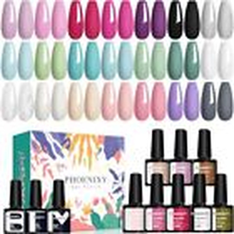 Gel Nail Polish, 21 Colors Gel Nail Polish Set with Base Coat Garden Fantasy