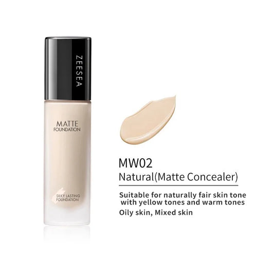 ZEESEA Foundation Full Coverage Natural Anti-Glycation Concealer Oil Control Longlasting Matte Moisturizing Dry Oliy Skin 30G